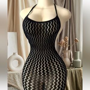 Black Sleeveless Knit Dress